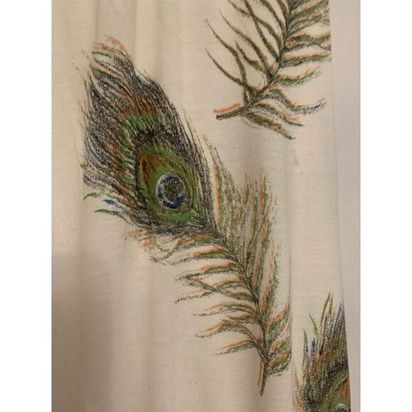 Forever 21 Tank Top Peacock Feather Design Boho Sleeveless Y2K  Medium FLAWED - Picture 7 of 16